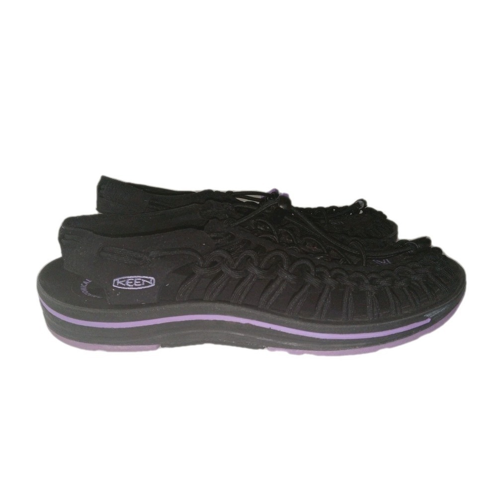 Keen Uneek Womens sz 7 Black Purple Sandals Hiking Anatomical Footbed 1012199